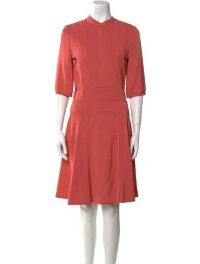 Pre-owned Elie Saab Crew Neck Knee-length Dress In Orange