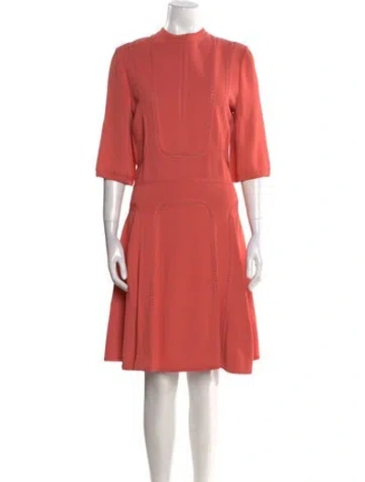 Pre-owned Elie Saab Crew Neck Knee-length Dress In Orange