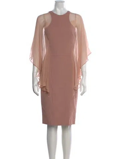 Pre-owned Elie Saab Crew Neck Knee-length Dress In Pink