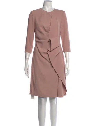 Pre-owned Elie Saab Crew Neck Knee-length Dress In Pink