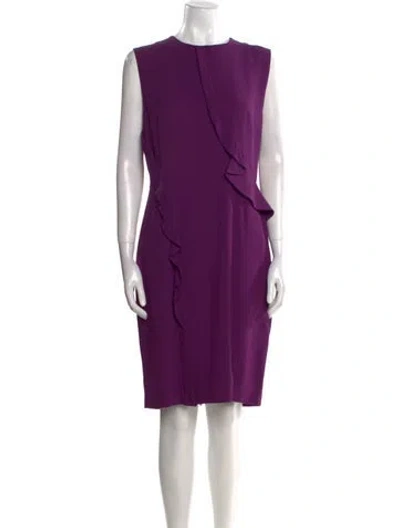 Pre-owned Elie Saab Crew Neck Knee-length Dress In Purple