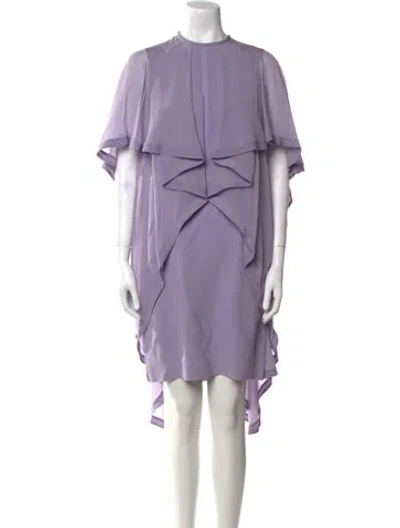 Pre-owned Elie Saab Crew Neck Knee-length Dress In Purple