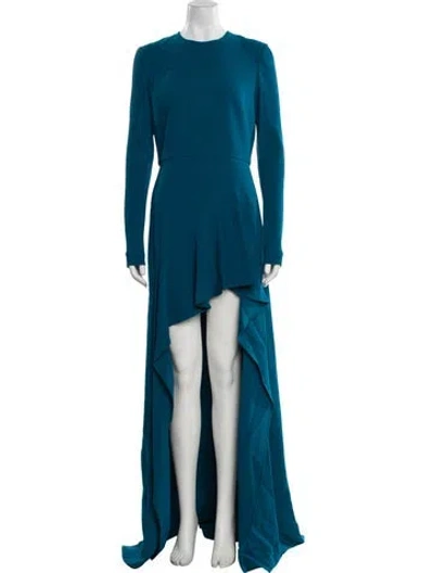 Pre-owned Elie Saab Crew Neck Long Dress In Blue