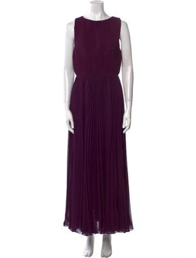 Pre-owned Elie Saab Crew Neck Long Dress In Purple