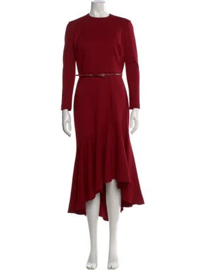 Pre-owned Elie Saab Crew Neck Long Dress In Red