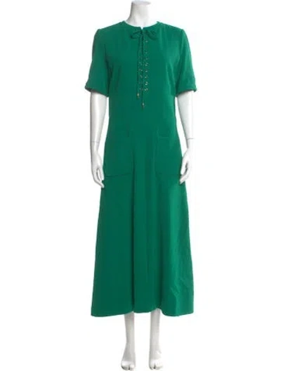 Pre-owned Elie Saab Crew Neck Long Dress W/ Tags In Green