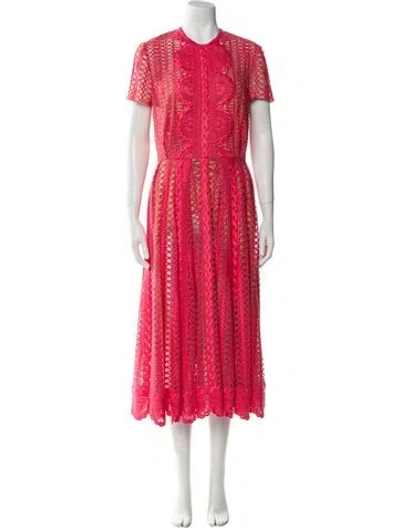 Pre-owned Elie Saab Crew Neck Long Dress W/ Tags In Pink