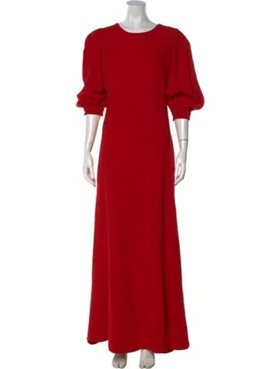 Pre-owned Elie Saab Crew Neck Long Dress W/ Tags In Red