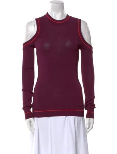 Pre-owned Elie Saab Crew Neck Long Sleeve Sweatshirt In Purple