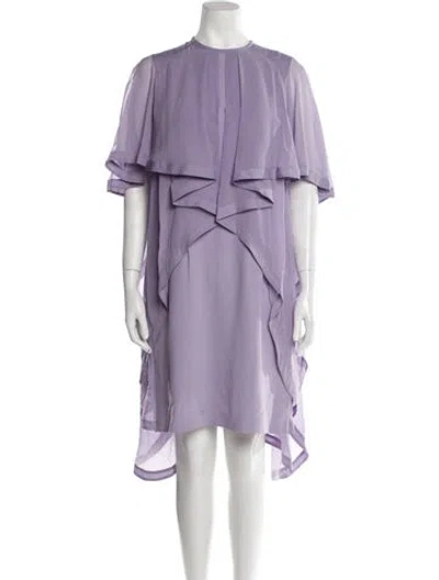 Pre-owned Elie Saab Crew Neck Midi Length Dress In Purple