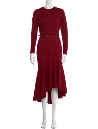 Pre-owned Elie Saab Crew Neck Midi Length Dress W/ Tags In Red