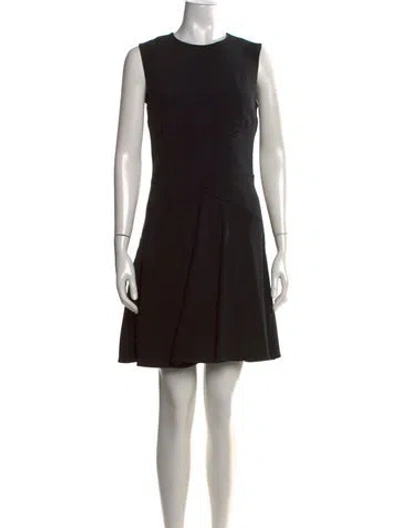Pre-owned Elie Saab Crew Neck Mini Dress In Black