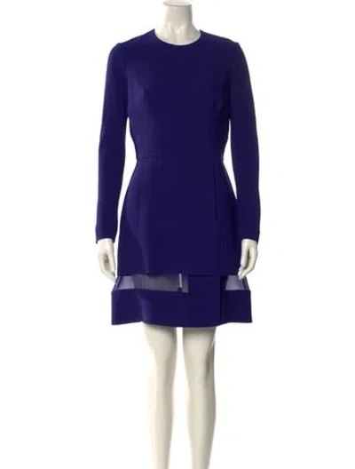 Pre-owned Elie Saab Crew Neck Mini Dress In Blue