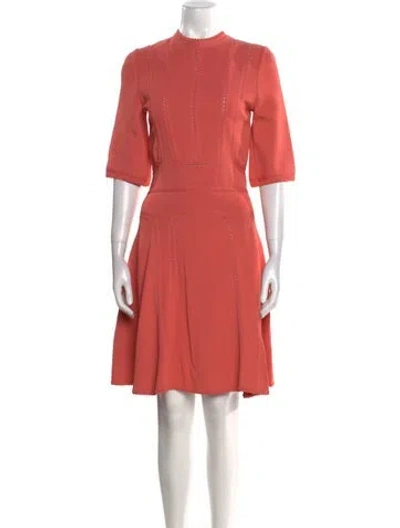 Pre-owned Elie Saab Crew Neck Mini Dress In Orange