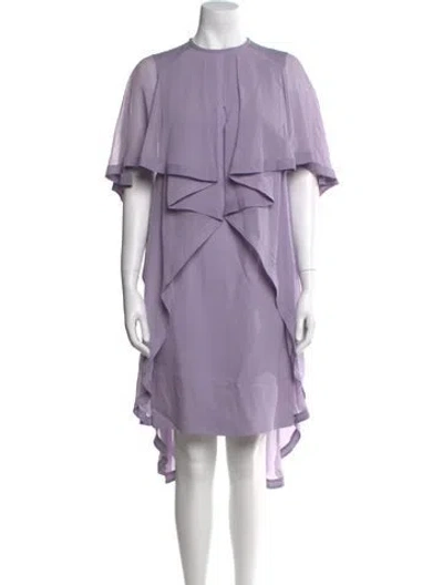 Pre-owned Elie Saab Crew Neck Mini Dress In Purple