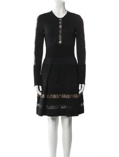 Pre-owned Elie Saab Crew Neck Mini Dress W/ Tags In Black
