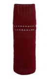Elie Saab Crochet Maxi Skirt In Burgundy