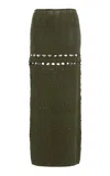 Elie Saab Crochet Maxi Skirt In Dark Green