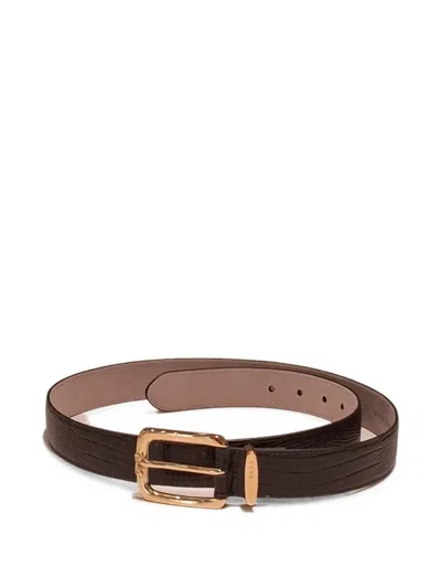 Elie Saab Crocodile-effect Leather Belt In Neutral