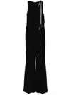 Elie Saab Crystal Bow Jumpsuit In Schwarz