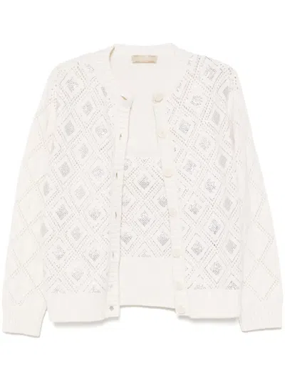 Elie Saab Crystal-embellished Knit Set In 中性色