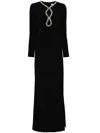 Elie Saab Crystal-embellished Maxi Dress In Black
