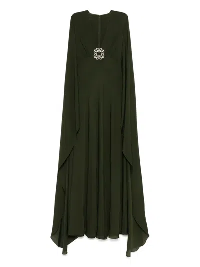Elie Saab Crystal-embellished Silk Gown