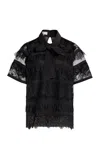 Elie Saab Cutout Lace Shirt In Black