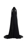 Elie Saab Cutout Silk Georgette Gown In Black