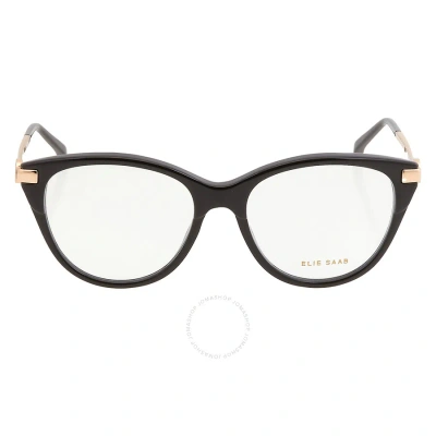 Elie Saab Demo Cat Eye Ladies Eyeglasses Es 056 0807 52 In Black