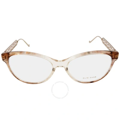Elie Saab Demo Cat Eye Ladies Eyeglasses Es 073 09q 52 17 140 In Brown