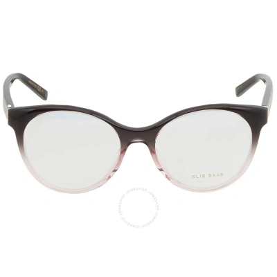 Elie Saab Demo Cat Eye Ladies Eyeglasses Es 076 7hh 51 In Grey / Ink / Pink