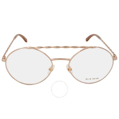 Elie Saab Demo Round Ladies Eyeglasses Es 052 0ddb 55 In Copper / Gold