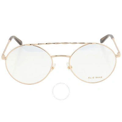 Elie Saab Demo Round Ladies Eyeglasses Es 052 J5g 55 In Gold