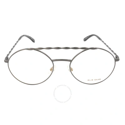 Elie Saab Demo Round Ladies Eyeglasses Es 052 Kj1 55 In Dark / Ruthenium