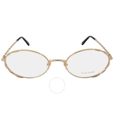 Elie Saab Demo Round Ladies Eyeglasses Es 072 J5g 54 In Gold