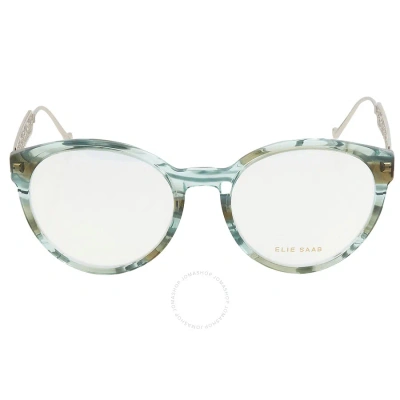 Elie Saab Demo Round Ladies Eyeglasses Es 075 1ed 51 In Green