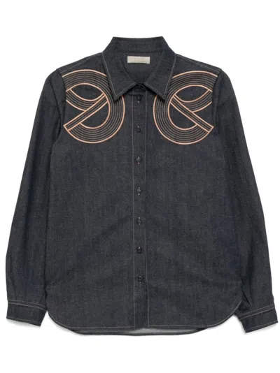 Elie Saab Denim Shirt In 蓝色