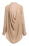 Elie Saab Double Georgette Top In Brown