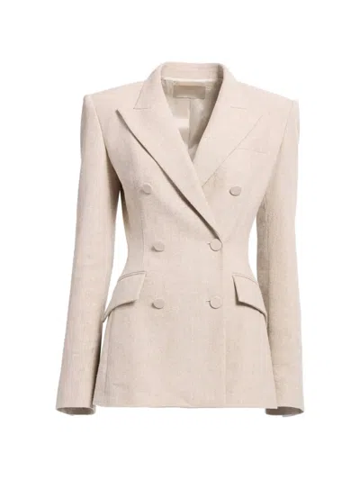 Elie Saab Double-breasted Peak-lapel Blazer In Brown