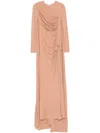Elie Saab Draped-detail Gown In Neutrals