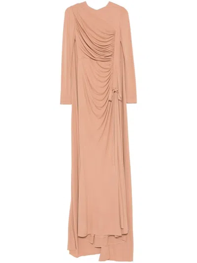 Elie Saab Draped-detail Gown In Neutrals