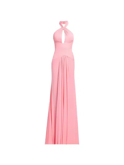 Elie Saab Draped Halter-neck Maxi Dress In Pink