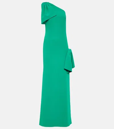 Elie Saab Draped One-shoulder Gown In Green