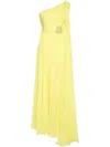 Elie Saab Draped One-shoulder Gown In Yellow