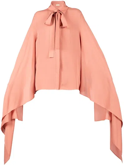 Elie Saab Draped-sleeve Shirt In Pink