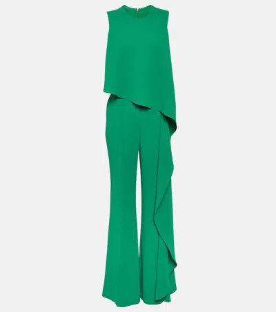 Elie Saab Draped Wide-leg Jumpsuit In Green