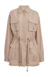 Elie Saab Drawstring Silk Shirt In Light Grey