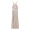 Elie Saab Sequin-embellished Maxi Dress In Neutral
