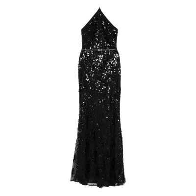 Elie Saab Halter-neck Sequin Dress In Black